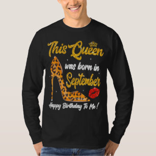 T-shirt Leopard High Heel Cette Reine Est Née En Septembre