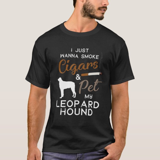 T-shirt Léopard Hound Chien Cigar Propriétaire de l'aile N (Devant)