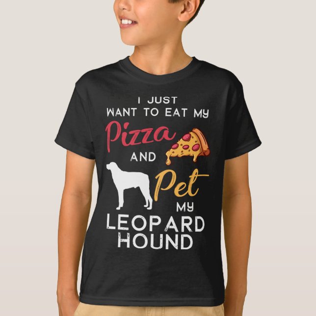 T-shirt Leopard Hound Chien Pizza amant propriétaire Noël  (Devant)