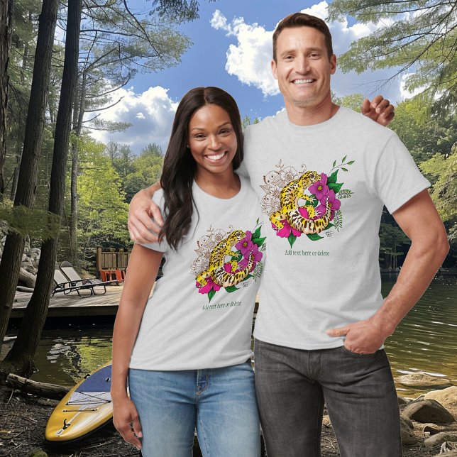 T-shirt Léopard jaune Gecko Vert (Créateur téléchargé)