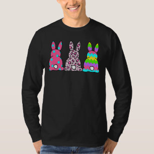 T-shirt Leopard Lapin de Pâques Trio Mignonne Jour de Pâqu