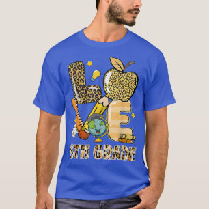 T-shirt Leopard Love Enseigner 5e année Retour à l'école T