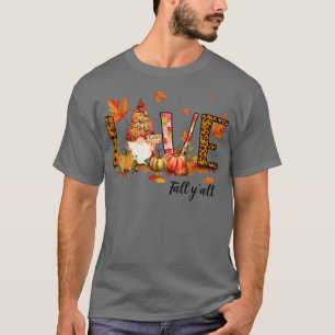T-shirt Leopard Love Fall Y'all Funny Autumn Pumpkin Fall