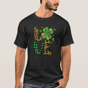 T-shirt Leopard Love Lucky Shamrock C Irish St Patrick Day