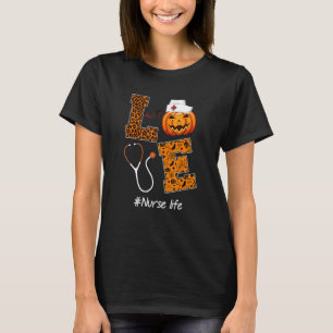 T-shirt Leopard Love Nurse Life Halloween Nurse Doctor Pum