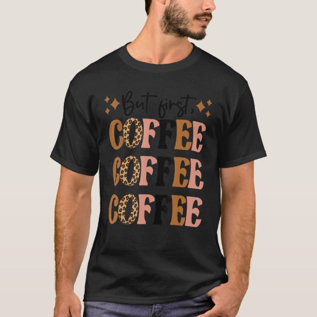 T-shirt Leopard Mais Premier Café Addict Caféine (Devant)