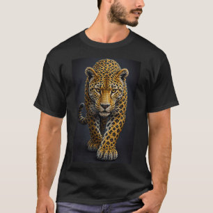 T-shirt Léopard Majestueux – Micro Mosaïque 3D