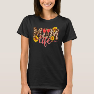 T-shirt Léopard Maman Vie Fleur de soleil Fête des mères