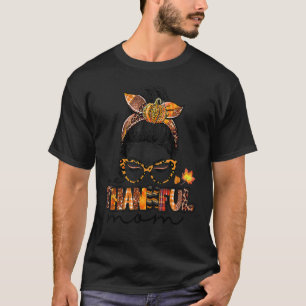 T-shirt Léopard Messy Bun One Thankful Maman blessée Maman