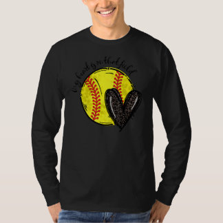 T-shirt Leopard Mon Coeur Est Sur Ce Terrain Softball Coeu