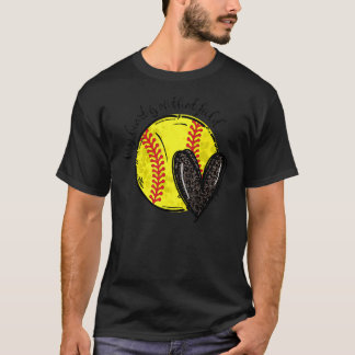 T-shirt Leopard Mon Coeur Est Sur Ce Terrain Softball Coeu