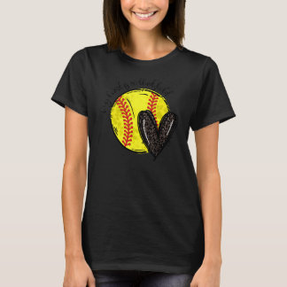 T-shirt Leopard Mon Coeur Est Sur Ce Terrain Softball Coeu