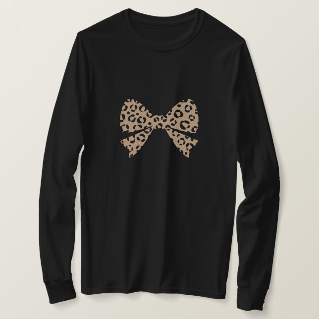T-shirt Leopard Motif Bow (Design devant)