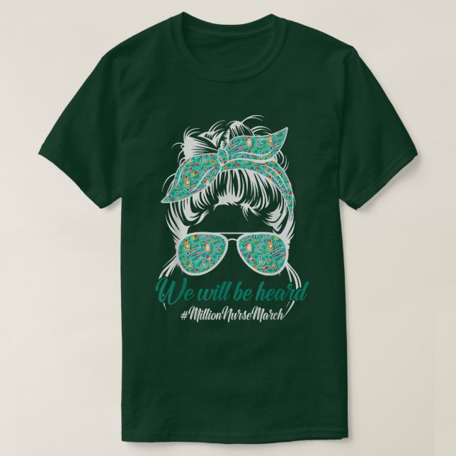 T-shirt Léopard Nous Serons Entendus Chignon Sale Infirmiè (Design devant)