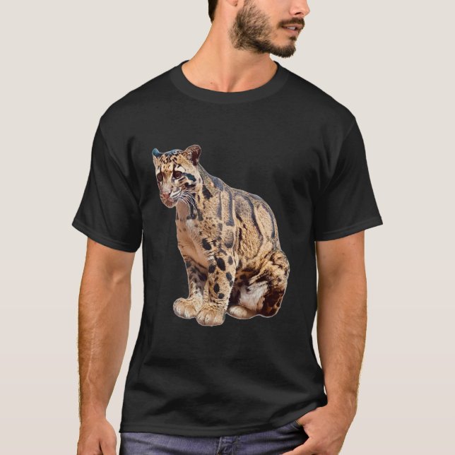 T-shirt léopard obscurci photo jungle gros animal de chat (Devant)