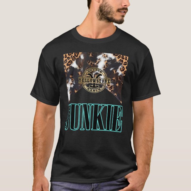 T-shirt Leopard occidental Yellowstone Junkie (Devant)