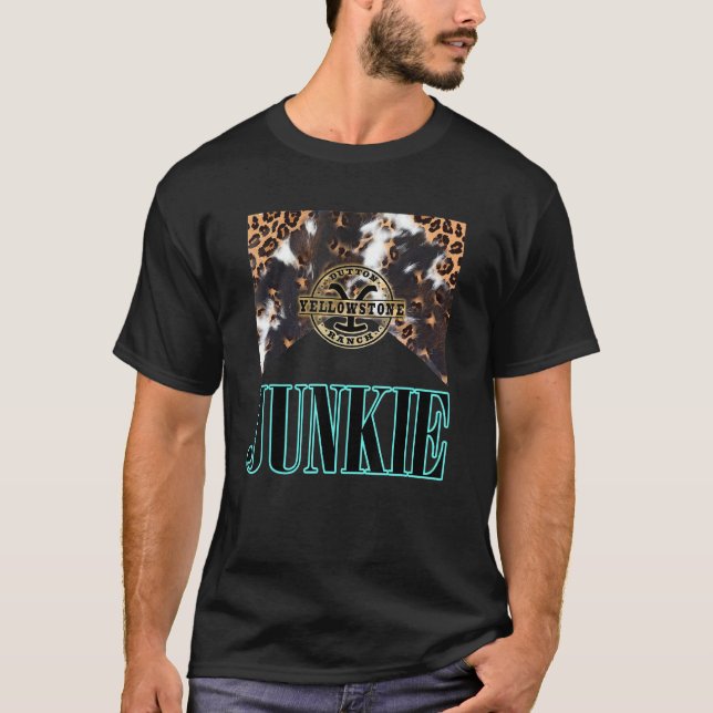 T-shirt Leopard occidental Yellowstone Junkie (Devant)
