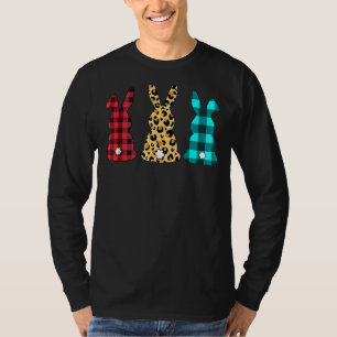 T-shirt Léopard Oeufs de Pâques Lapin Lapin Trio Femmes mi