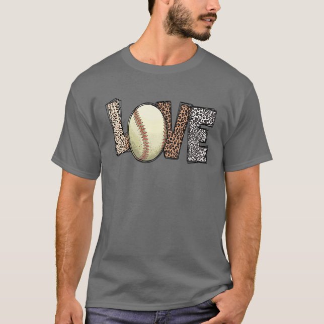 T-shirt Leopard Pattern Mother's Day For Baseball Lovers W (Devant)