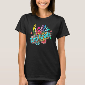 T-shirt Leopard Pencil Hello 2nd Grade Back To School Kids