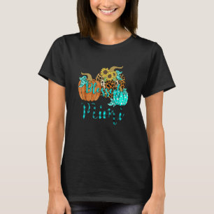 T-shirt Leopard Plaid Citrouille Béni Mimi Thanksgiving Fa