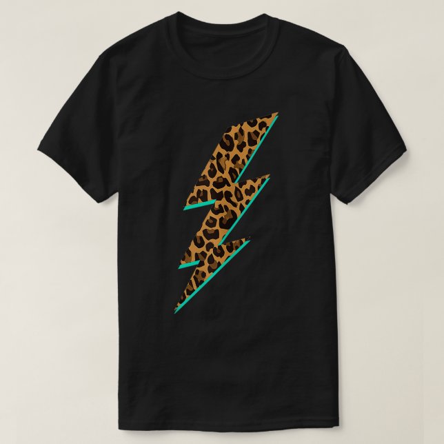 T-shirt Leopard Print Lightning Bolt Graphic 2  (Design devant)