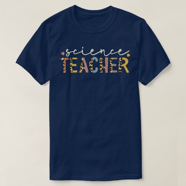 T-shirt Leopard, Professeur De Sciences, Femmes De Retour  (Design devant)