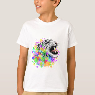T-shirt Leopard Psychedelic Paint Splats