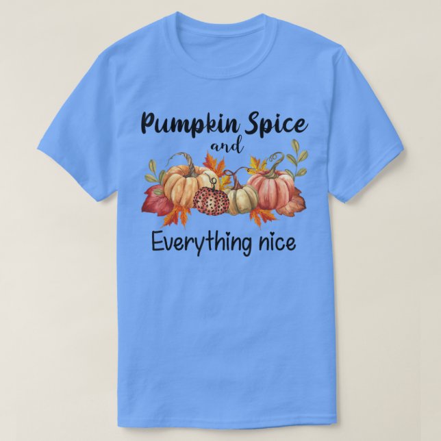 T-shirt Leopard Pumkin Spice Everything Nice Retro F (Design devant)