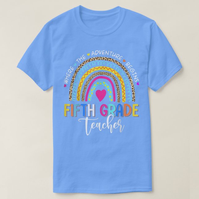 T-shirt Leopard Rainbow Cinquième Classe Où L'Aventure Soi (Design devant)