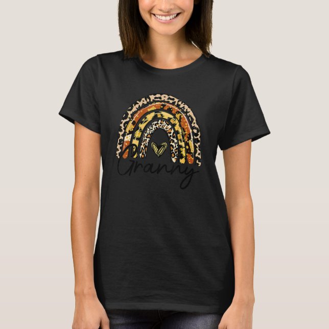 T-shirt Leopard Rainbow Granny Blessé Granny Fall Thanksg (Devant)