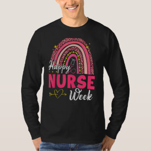 T-shirt Leopard Rainbow Happy Nurse Week École de soins in