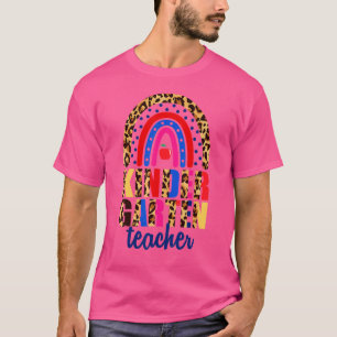 T-shirt Leopard Rainbow Kindergarten Enseignant Premier Jo