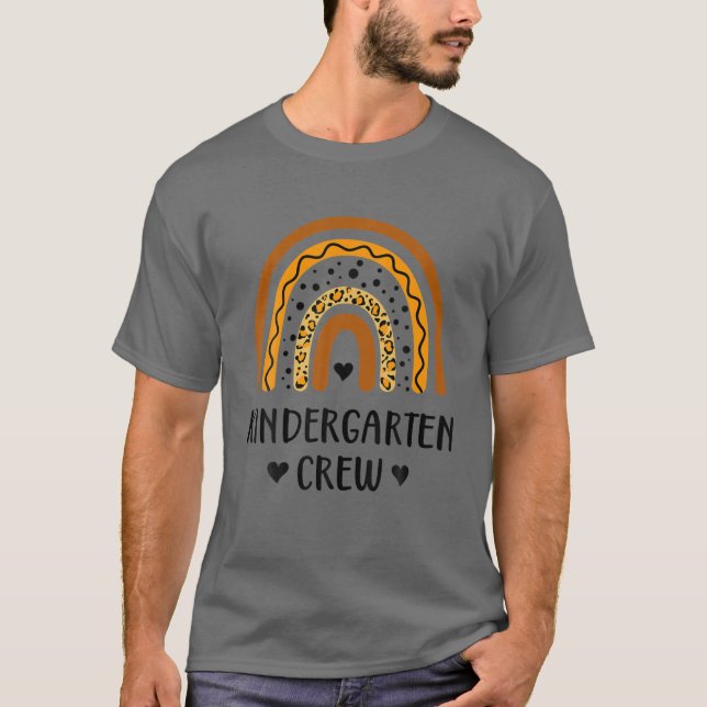 T-shirt Leopard Rainbow Kindergarten Enseignant Premier Jo (Devant)