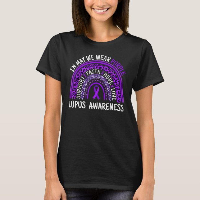 T-shirt Leopard Rainbow Lupus Sensibilisation En Mai Nous  (Devant)