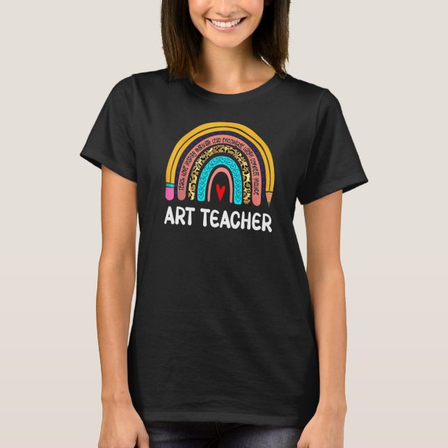 T-shirt Leopard Rainbow, Professeur D'Art À L'École (Devant)