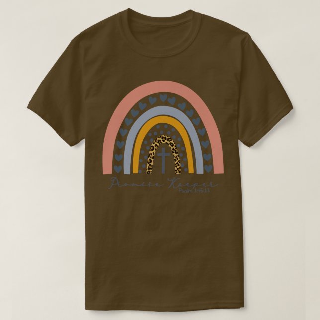 T-shirt Leopard Rainbow Promise Garder chrétien religion (Design devant)