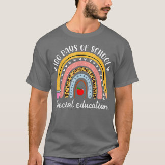 T-shirt Leopard Rainbow Special Education Funny 100 Days O