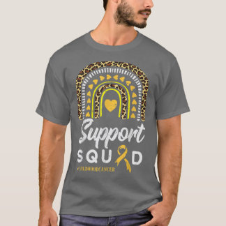 T-shirt Leopard Rainbow Support Squad Children Cancer Awa