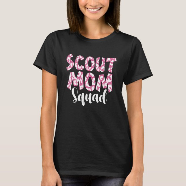 T-shirt Léopard Scout Maman Squad Retour À L'École Enseign (Devant)