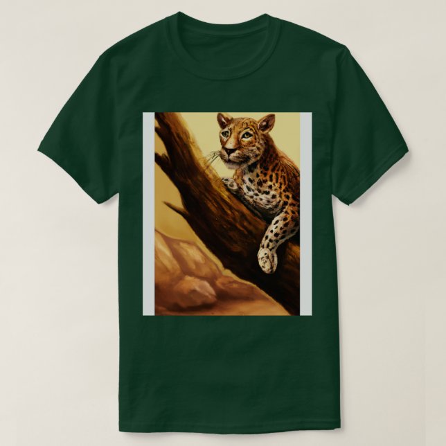 T-shirt Leopard se trouve sur l'arbre 2 (Design devant)