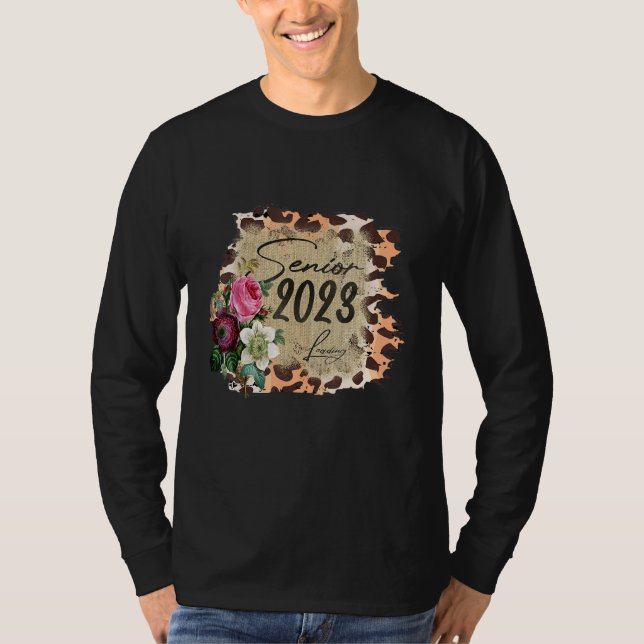 T-shirt Leopard Senior 2023 Graduation Last First Day Of 2 (Devant)