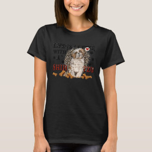T-shirt Leopard Shih Tzu Maman Avec Shih Tzu Maman Papa