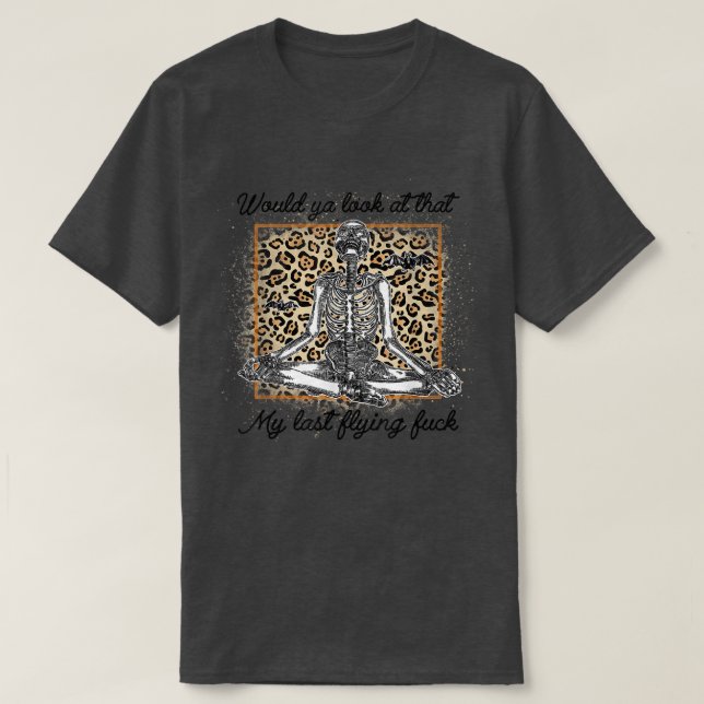 T-shirt Leopard Skeleton Regarderait Cette Salle Éffrayant (Design devant)