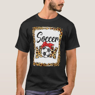 T-shirt Leopard Soccer Maman Mignonne Maman Vie Soccer Jou
