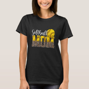 T-shirt Leopard Softball Maman Jour de la vie Cheval Maman