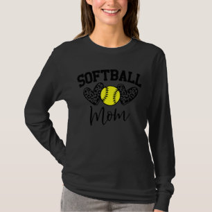 T-shirt Leopard Softball Maman Softball Jour Vibes Mothe