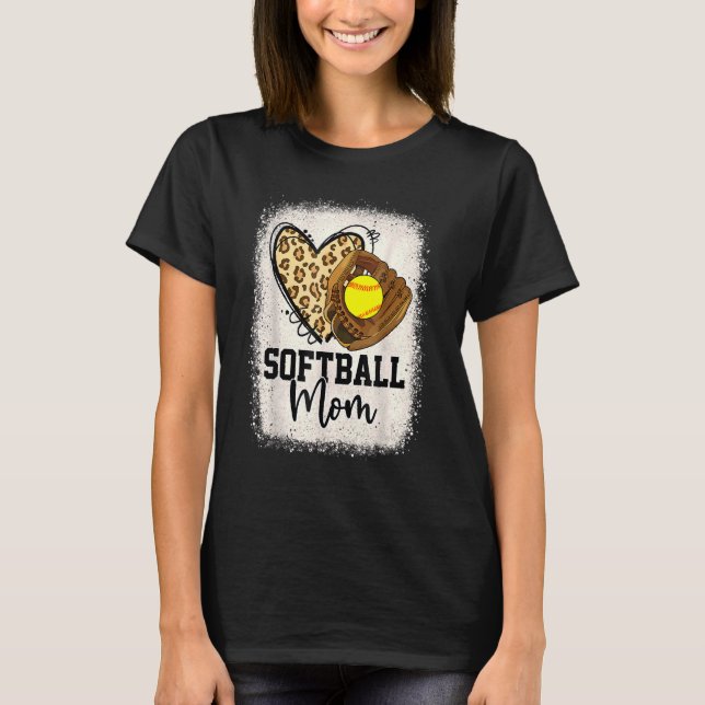 T-shirt Leopard Softball Maman Softball Jour Vibes Mothe (Devant)