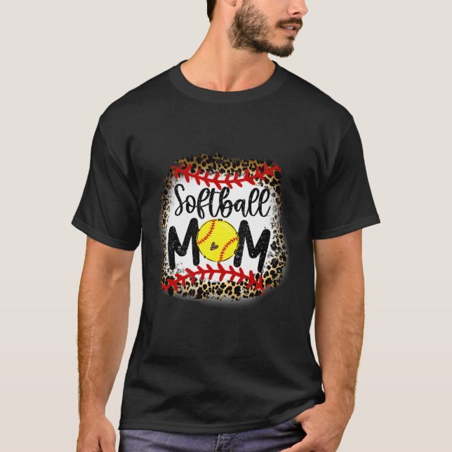 T-shirt Leopard Softball Maman Softball Maman (Devant)