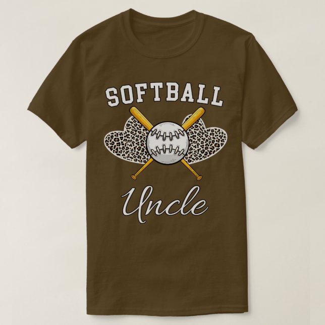 T-shirt Leopard Softball Oncle Softball Sport (Design devant)